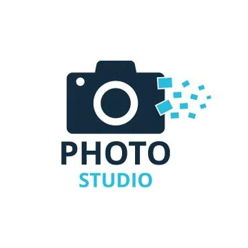 Vector Black and Blue Icon for Photographer. Camera Icon イラスト素材
