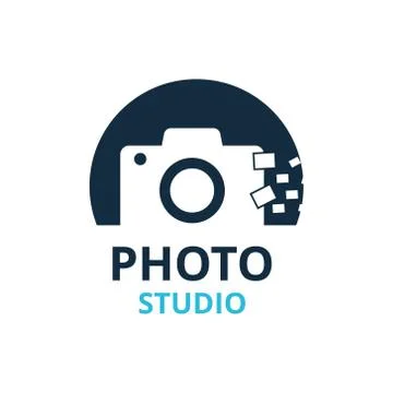 Vector Black and Blue Icon for Photographer. Camera Icon Illustrazione stock