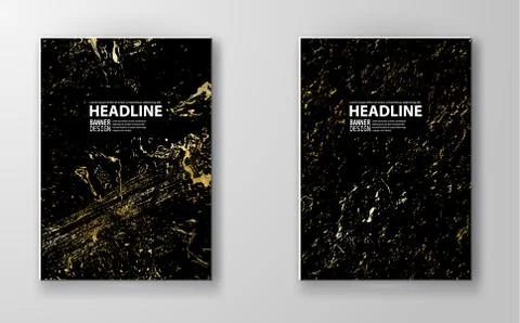 Vector Black and Gold Design Templates set Stock Illustration