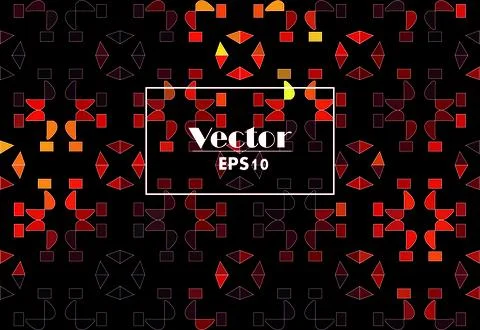Vector black and gold tile ornament on a black background Stock Illustration