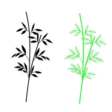 Vector black and green bamboo clipart Illustrazione stock