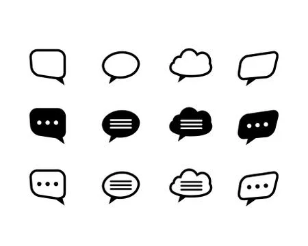 Vector black  and line speech bubble Stock Illustration