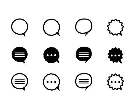 Vector black  and line speech bubble Stock Illustration