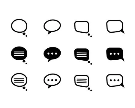 Vector black  and line speech bubble Stock Illustration