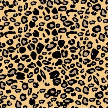 Vector black and orange leopard spots seamless pattern texture backgound. Cla Illustrazione stock