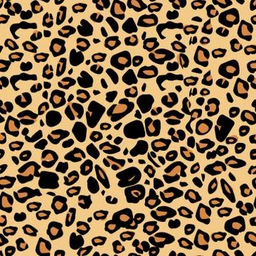 Vector black and orange leopard spots seamless pattern texture backgound. Cla Stock Illustration