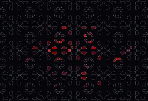 Vector black and red floral ornament on a dark background Stock Illustration
