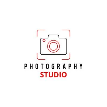 Vector Black and Red Icon for Photographer. Camera Icons イラスト素材