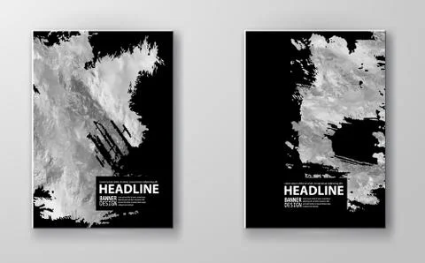 Vector Black and silver Design Templates set Stock Illustration