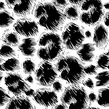 Vector black and white background of leopard skin pattern 스톡 일러스트