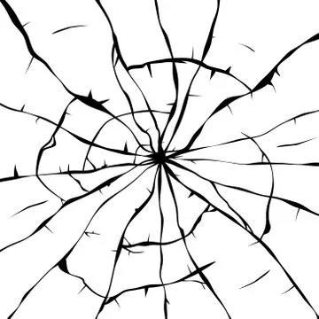 Vector black and white background of broken glass Stock Illustration