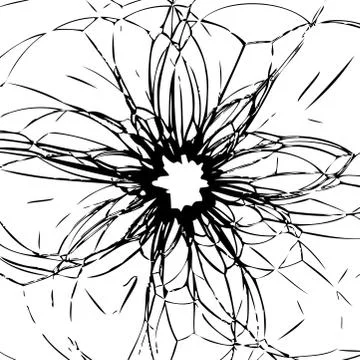 Vector black and white background of broken glass Stock Illustration