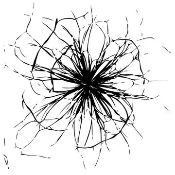Vector black and white background of broken glass Stock Illustration