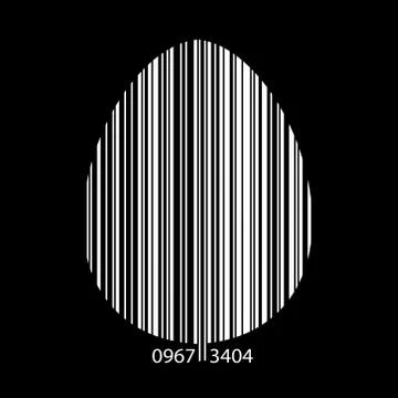Vector Black and  White Barcode Symbol of Egg Stock Illustration