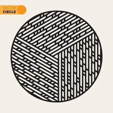Vector Black And White Circle Line Pattern Design Element Stock Illustration
