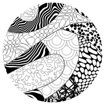 Vector black and white circle illustration Stock Illustration