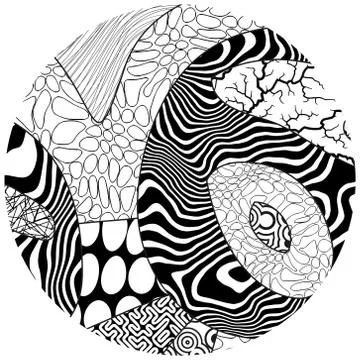 Vector black and white circle illustration Stock Illustration