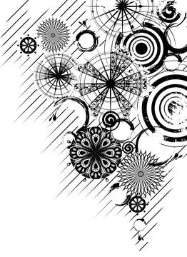 Vector black and white circles background Stock Illustration