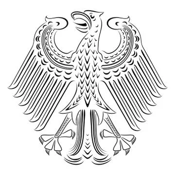 Vector black and white coat of arms of Germany. Stock Illustration