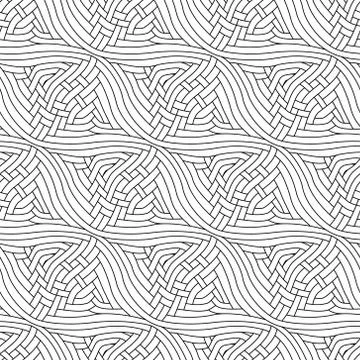 Vector black and white decorative elements seamless pattern. Illustrazione stock