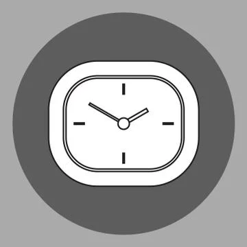 Vector black and white desk clock Stock Illustration