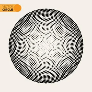 Vector Black And White Fibonacci Spiral Circle Halftone Pattern Design Element 스톡 일러스트