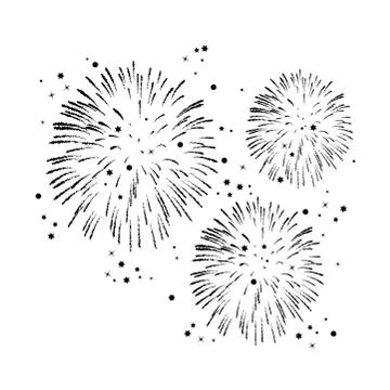 Vector black and white fireworks background Stock Illustration