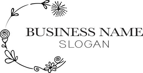 Vector black and white flowers icon sign logo design Stock Illustration