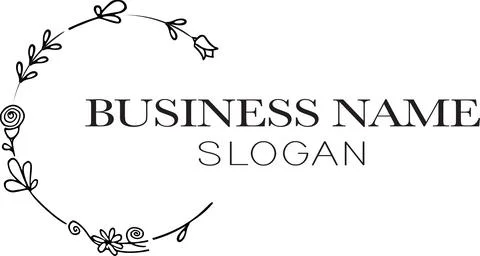 Vector black and white flowers icon sign logo design Stock Illustration