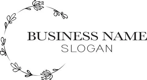 Vector black and white flowers icon sign logo design Stock Illustration