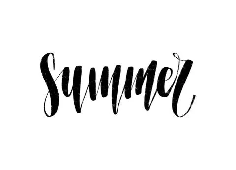 Vector black and white hand drawn summer inscription. 库存插图