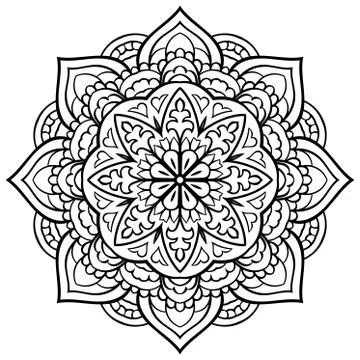 Vector black and white mandala. Stock Illustration