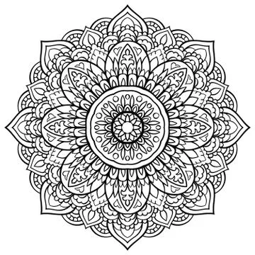 Vector black and white mandala. Stock Illustration