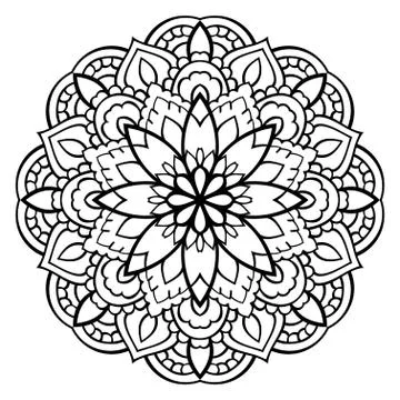 Vector black and white mandala. Stock Illustration