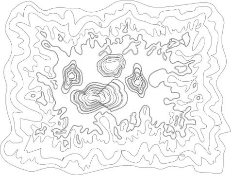 Vector black and white map pattern with abstract topographical contour lines  Illustrazione stock
