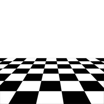 Vector black and white perspective floor background. Chess board Illustrazione stock
