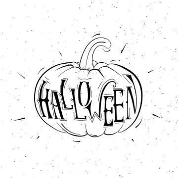 Vector black and white pumpkins for Halloween Stock Illustration