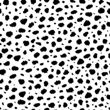 Vector black and white seamless pattern of cheetah skin print. Stock Illustration