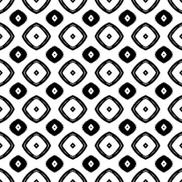 Vector black and white seamless pattern in boho style Stock Illustration