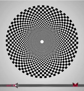 Vector Black and White Spiral square, rectangle Swirl Abstract Round Optical  Illustrazione stock