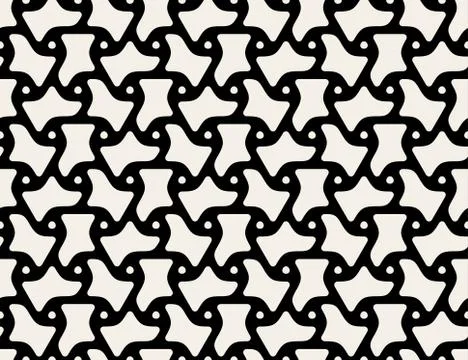 Vector Black and White Triangular Seamless Geometric Pattern Stock Illustration
