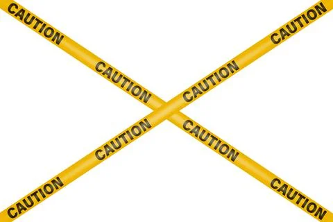 Vector Black and Yellow Warning, Danger Stop Tape Isolated on White Horizontal Stock Illustration