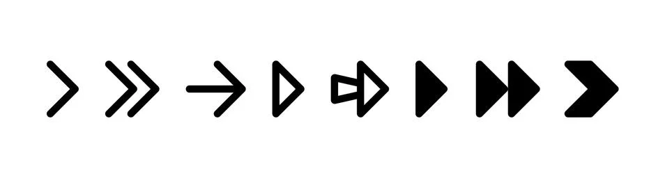 Vector black arrow set Stock Illustration