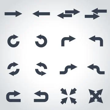 Vector black arrows icon set Stock Illustration
