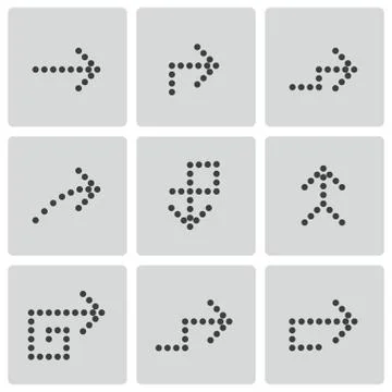 Vector black arrows icons set Stock Illustration
