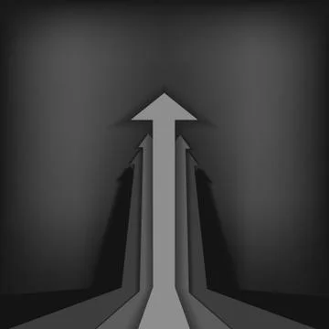 Vector : Black arrows up with perspective Stock Illustration