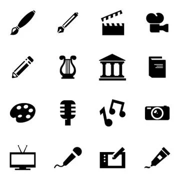 Vector black art icon set Stock Illustration