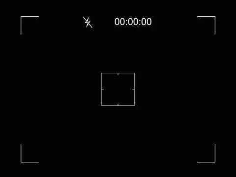 Vector black background with camera recording screen. Viewfinder vector template Stock Illustration