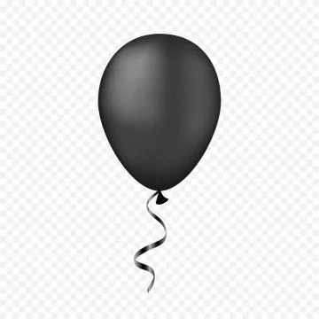 Vector black balloon on a transparent background. 3d realistic happy holidays Stock Illustration