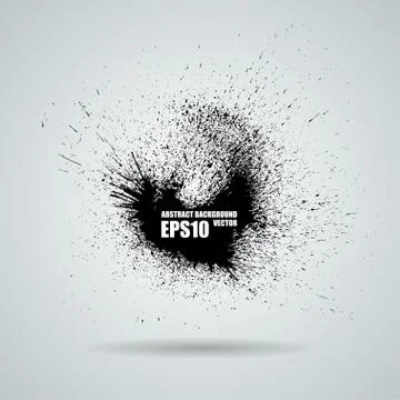 Vector black banner with ink splashes Stock Illustration